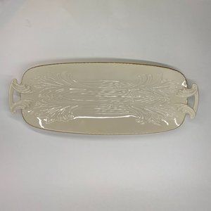 Lenox Ivory Spring Garden Gold Collection Celery Server Platter